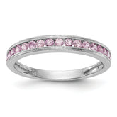 14k White Gold Pink Sapphire Complete Channel Band