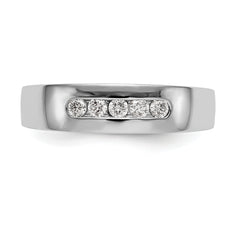 14K White Gold 5-Stone 1/4 carat Diamond Complete Men's Channel Band