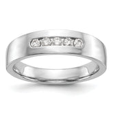 14K White Gold 5-Stone 1/4 carat Diamond Complete Men's Channel Band