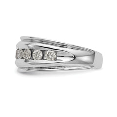 14k White Gold 1 carat Lab Grown Diamond VS/SI+ G+ Seven Stone Complete Men's Ring