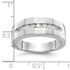 14k White Gold 1/3 carat Lab Grown Diamond VS/SI+ G+ Complete Men's Band
