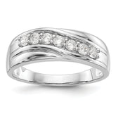 14k White Gold 1/2 carat Lab Grown Diamond VS/SI+ G+ Seven Stone Complete Men's Ring
