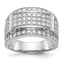 14K White Gold Pave 2 carat Diamond Complete Mens Band