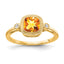 Cushion Citrine & Diamond Ring in 14K Yellow Gold (0.03 ct. tw.), Size 7 - Sophia Jewelers