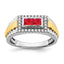 Men's Ruby & Diamond Ring in 14K Two-Tone Gold (1/4 ct. tw.), Size 10 - Sophia Jewelers