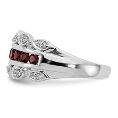 14k White Gold 1/5 carat Lab Grown Diamond VS/SI+ G+ and Lab Created Ruby Complete Fancy Ring