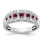Lab-Grown Diamond & Lab-Created Ruby Ring in 14K White Gold, 2.6mm (1/5 ct. tw.), Size 7 - Sophia Jewelers