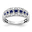 Lab-Grown Diamond & Lab-Created Blue Sapphire Ring in 14K White Gold, 2.6mm (1/5 ct. tw.), Size 7 - Sophia Jewelers