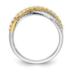 14k Two-tone Diamond Fancy Ring