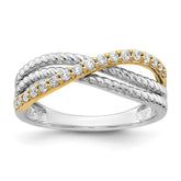 14k Two-tone Diamond Fancy Ring