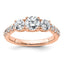 Three-Stone Lab-Grown Diamond Engagement Ring in 14K Rose Gold (1 1/2 ct. tw.), Size 7 - Sophia Jewelers