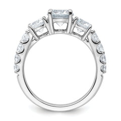 14k White Gold 2 1/2 carat Lab Grown Diamond VS/SI+ G+ Round Complete Engagement Ring