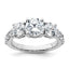 Three-Stone Lab-Grown Diamond Engagement Ring in 14K White Gold (3.01 ct. tw.), Size 7 - Sophia Jewelers