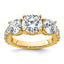 Three-Stone Lab-Grown Diamond Engagement Ring in 14K Yellow Gold (4.99 ct. tw., VS+ F+), Size 7 - Sophia Jewelers