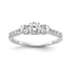Lab-Grown Diamond Three Stone Engagement Ring in 14K White Gold (3/4 ct. tw.), Size 6 - Sophia Jewelers