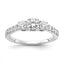 Lab-Grown Diamond Three-Stone Engagement Ring in 14K White Gold (1 1/2 ct. tw., VS/SI+ G+), Size 7 - Sophia Jewelers