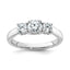 Lab-Grown Diamond Three Stone Engagement Ring in 14K White Gold (1 ct. tw.), Size 7 - Sophia Jewelers