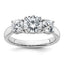 Three-Stone Lab-Grown Diamond Engagement Ring in 14K White Gold, 2.3mm (2 ct. tw., VS/SI+ G+), Size 7 - Sophia Jewelers
