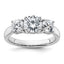Certified Three-Stone Lab-Grown Diamond Engagement Ring in 14K White Gold, 2.3mm (2 ct. tw., VS/SI+ G+), Size 7 - Sophia Jewelers