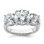 Lab-Grown Diamond Three-Stone Engagement Ring in 14K White Gold (5 ct. tw., VS/SI+ G+), Size 7 - Sophia Jewelers
