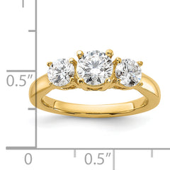 1 1/2 carat Lab Grown Diamond VS/SI+ G+ Round Complete Three Stone Engagement Ring