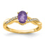 Oval February/ Amethyst & Diamond Ring in 10K Yellow Gold (0.08 ct. tw.), Size 7 - Sophia Jewelers
