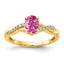 10k Oval Created Pink Sapphire and Diamond Ring