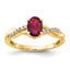 10k Oval Created Ruby and Diamond Ring