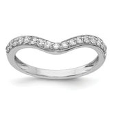 14k White Gold Diamond Ring Guard