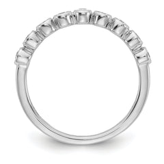 14k White Gold 9-stone Bezel-set Diamond Band