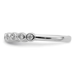 14k White Gold 9-stone Bezel-set Diamond Band