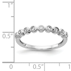 14k White Gold 9-stone Bezel-set Diamond Band