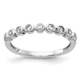 14k White Gold 9-stone Bezel-set Diamond Band