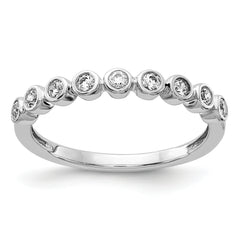 14k White Gold 9-stone Bezel-set Diamond Band