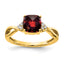 10k Checkerboard Garnet and Diamond Ring