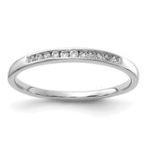 14k White Gold 1/10 carat Lab Grown Diamond VS/SI+ G+ Complete Channel Set Band
