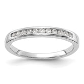 14k White Gold 1/5 carat Lab Grown Diamond VS/SI+ G+ Complete Channel Set Band