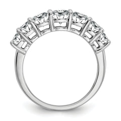 14k White Gold 1 5/8 carat Lab Grown Diamond VS+ F+ Cushion Complete Seven Stone Band