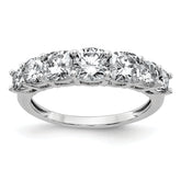 14k White Gold 1 5/8 carat Lab Grown Diamond VS+ F+ Cushion Complete Seven Stone Band