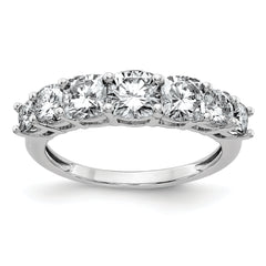 14k White Gold 1 5/8 carat Lab Grown Diamond VS+ F+ Cushion Complete Seven Stone Band