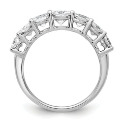 14k White Gold 2 3/8 carat Lab Grown Diamond VS+ F+ Cushion Complete Seven Stone Band