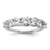 14k White Gold 2 3/8 carat Lab Grown Diamond VS+ F+ Cushion Complete Seven Stone Band