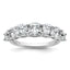 14k White Gold 3 1/3 carat Lab Grown Diamond VS+ F+ Cushion Complete Seven Stone Band