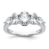 14k White Gold 2 1/6 carat Lab Grown Diamond VS+ F+ Complete Five Stone Band