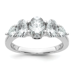 14k White Gold 2 1/6 carat Lab Grown Diamond VS+ F+ Complete Five Stone Band