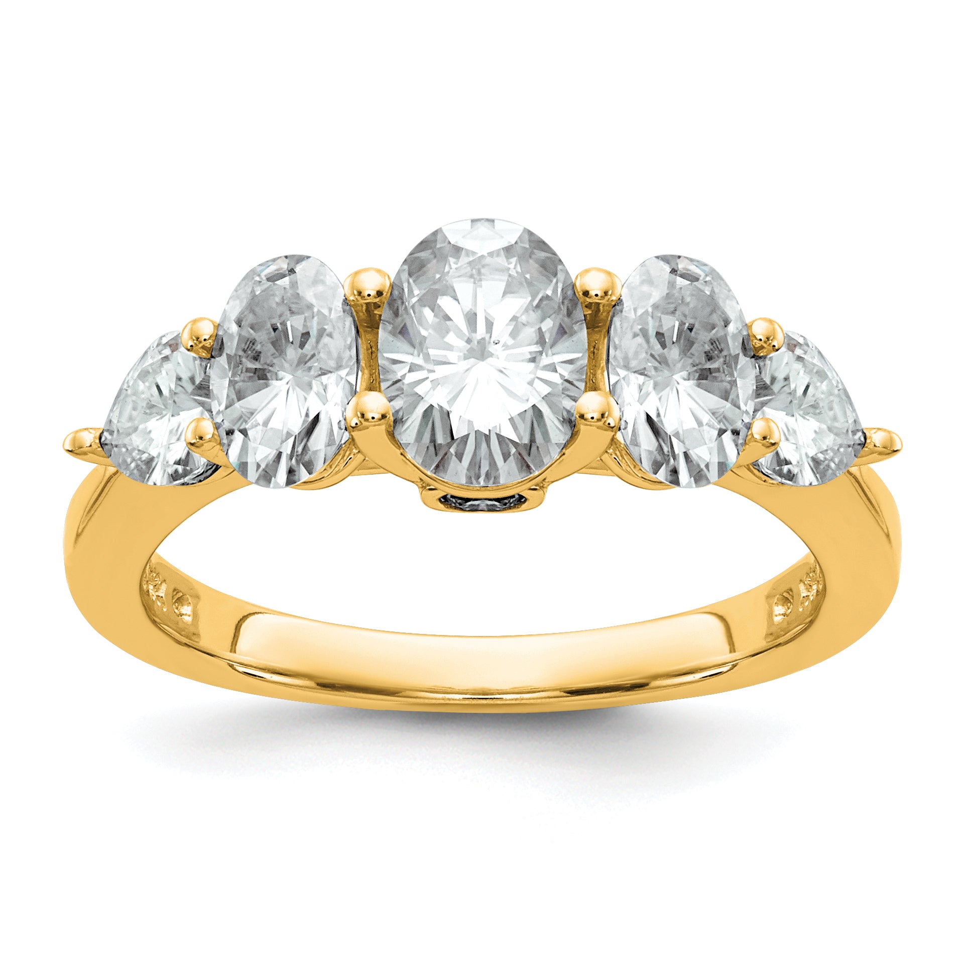 14k 2 1/6 carat Lab Grown Diamond VS+ F+ Complete Five Stone Band