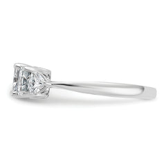 14k White Gold 1 3/4 carat Lab Grown Diamond VS+ F+ Radiant and Trillion Five Stone Complete Band