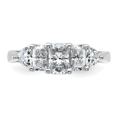 14k White Gold 1 3/4 carat Lab Grown Diamond VS+ F+ Radiant and Trillion Five Stone Complete Band