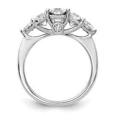 14k White Gold 2 3/4 carat Lab Grown Diamond VS+ F+ Radiant and Trillion Five Stone Complete Band