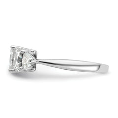 14k White Gold 2 3/4 carat Lab Grown Diamond VS+ F+ Radiant and Trillion Five Stone Complete Band